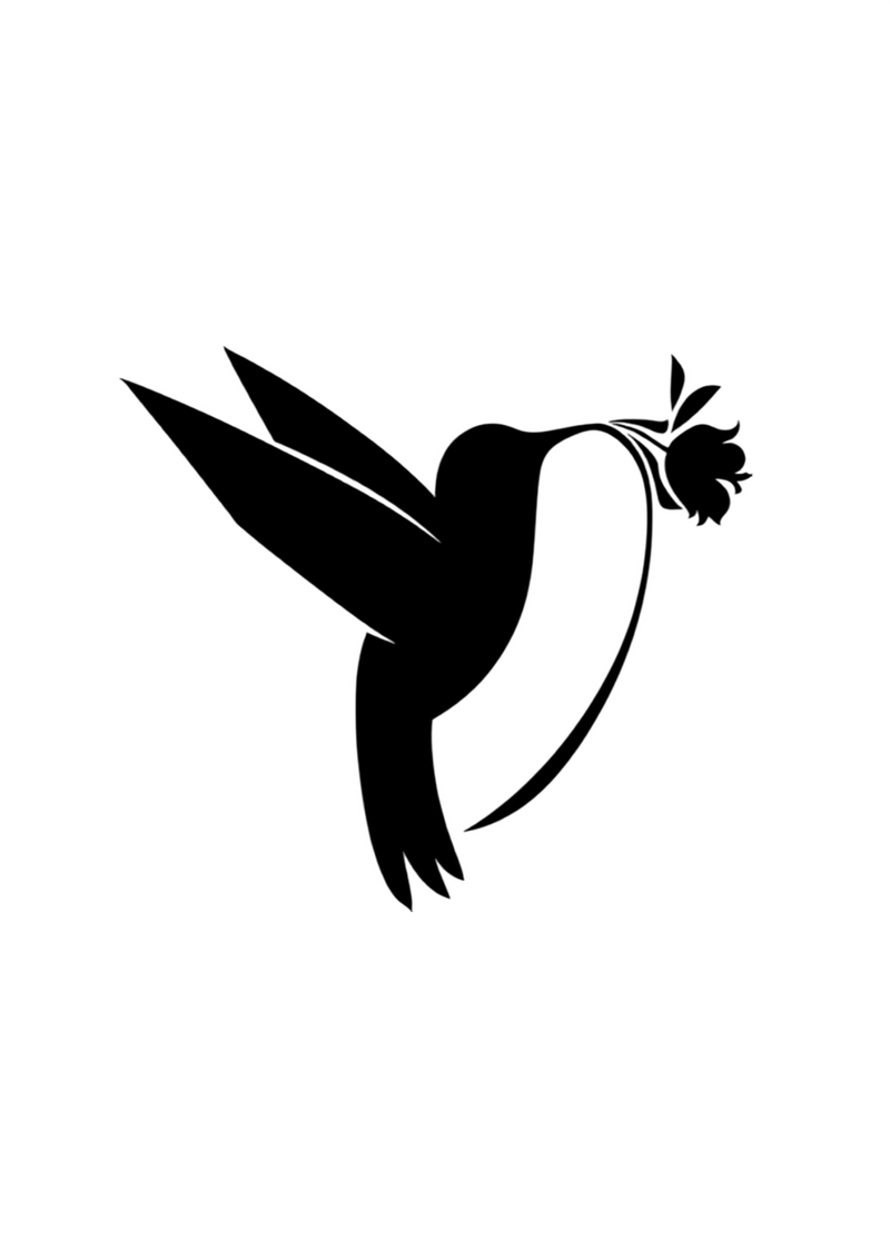 Hummingbird silhouette on t-shirt