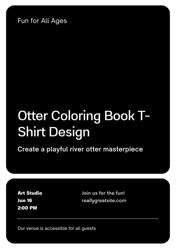 Otter coloring book line art tee
