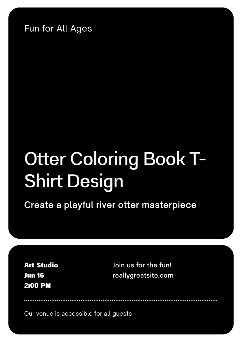 Otter coloring book line art tee