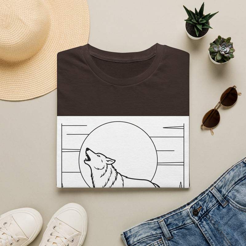 Howling Wolf Silhouette — Coloring Book Art Tee