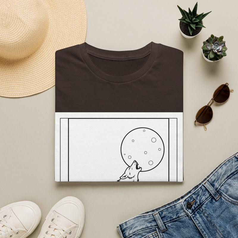 Howling Wolf Silhouette — Coloring Book Art Tee