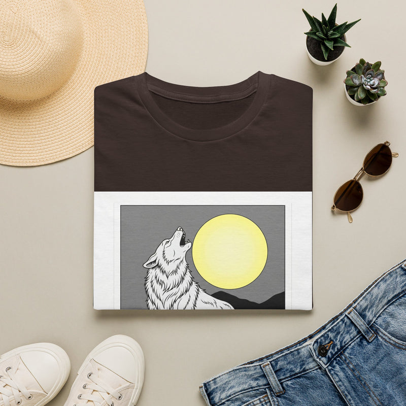 Howling Wolf Silhouette — Coloring Book Art Tee