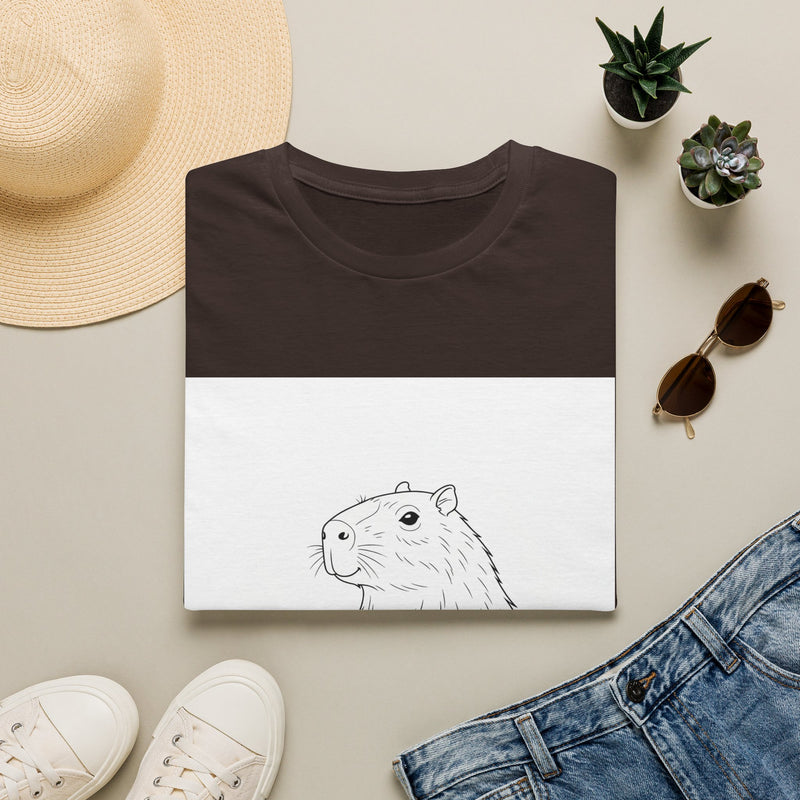 Capybara Relaxing — Coloring Book Art Tee