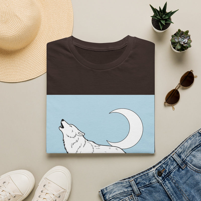 Howling Wolf Silhouette — Coloring Book Art Tee