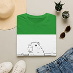 Capybara Peeking Over Horizon Coloring Art T-Shirt