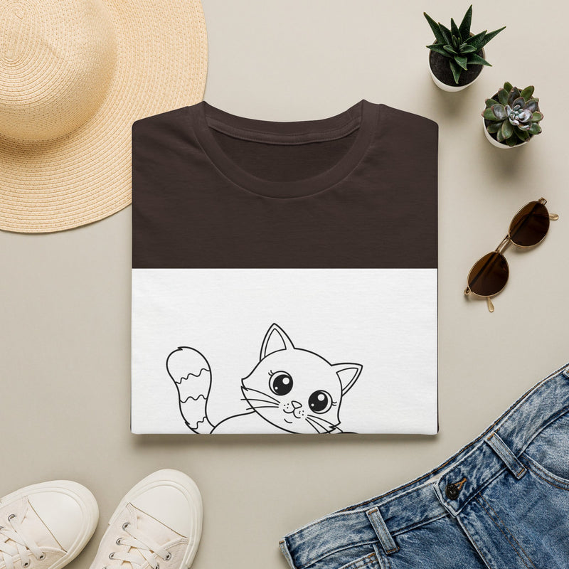Cute Kitten Playing — Coloring Book Art Tee