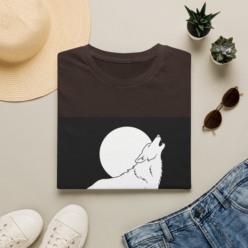 Howling Wolf Silhouette — Coloring Book Art Tee