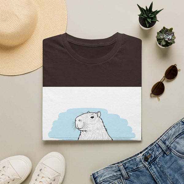 Capybara Relaxing — Coloring Book Art Tee