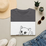 Wide-Eyed Cat Face Graphic T-Shirt