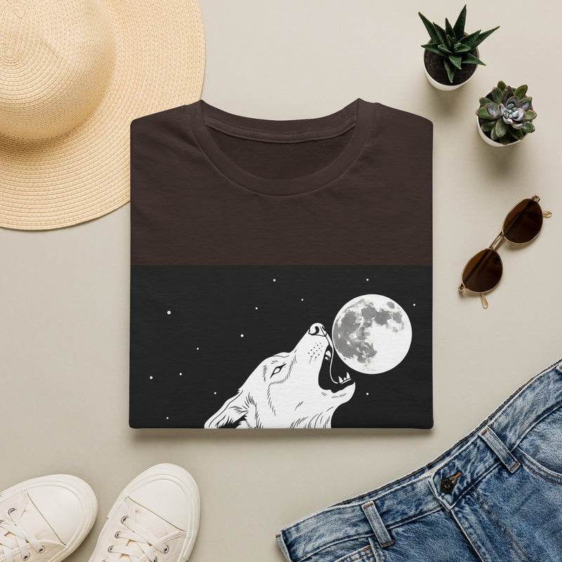 Howling Wolf Silhouette — Coloring Book Art Tee