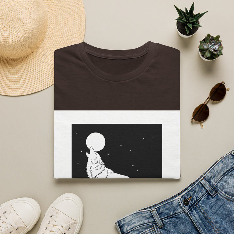 Howling Wolf Silhouette — Coloring Book Art Tee