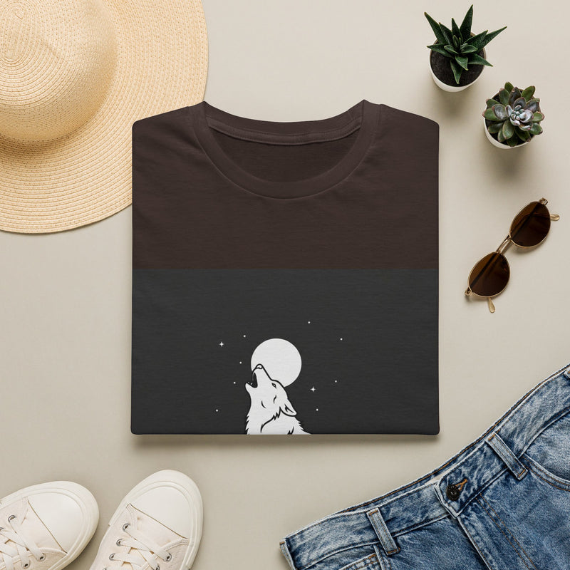 Howling Wolf Silhouette — Coloring Book Art Tee