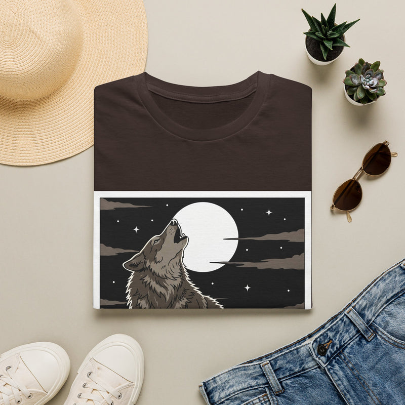 Howling Wolf Silhouette — Coloring Book Art Tee