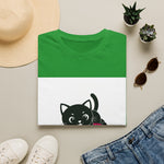 Peekaboo Black Cat Graphic T-Shirt