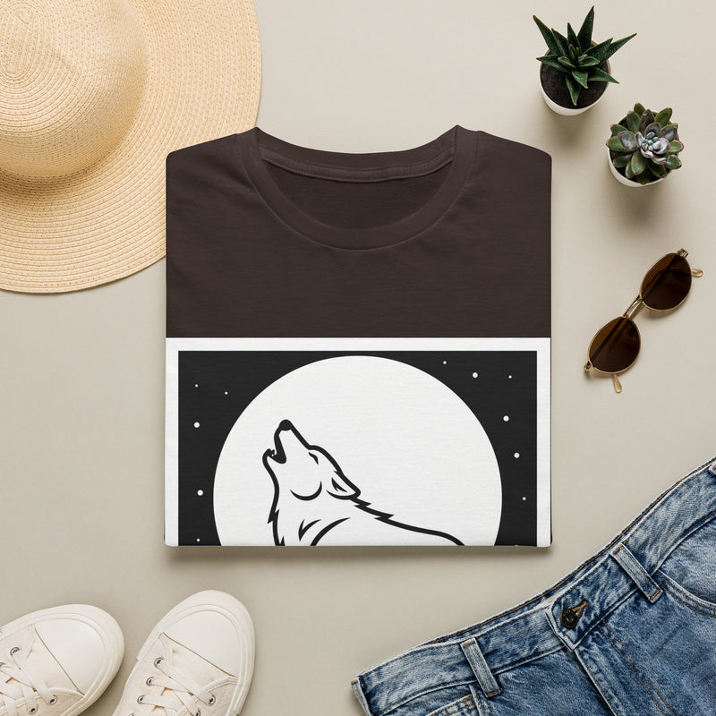 Howling Wolf Silhouette — Coloring Book Art Tee