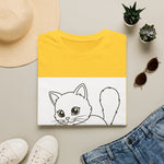 Cute Cat Line Art T-Shirt