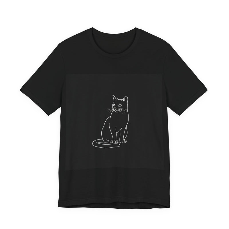 Silent Cat Line Art Tee