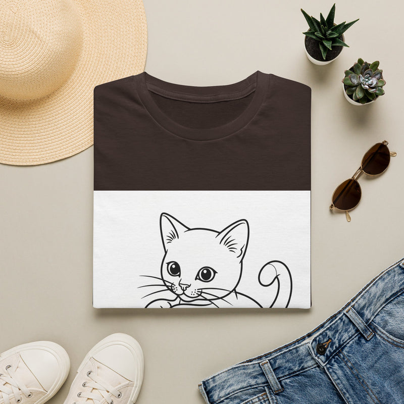 Cute Kitten Playing — Coloring Book Art Tee