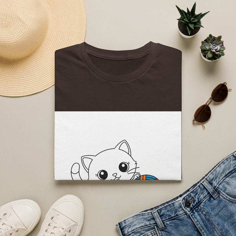 Cute Kitten Playing — Coloring Book Art Tee