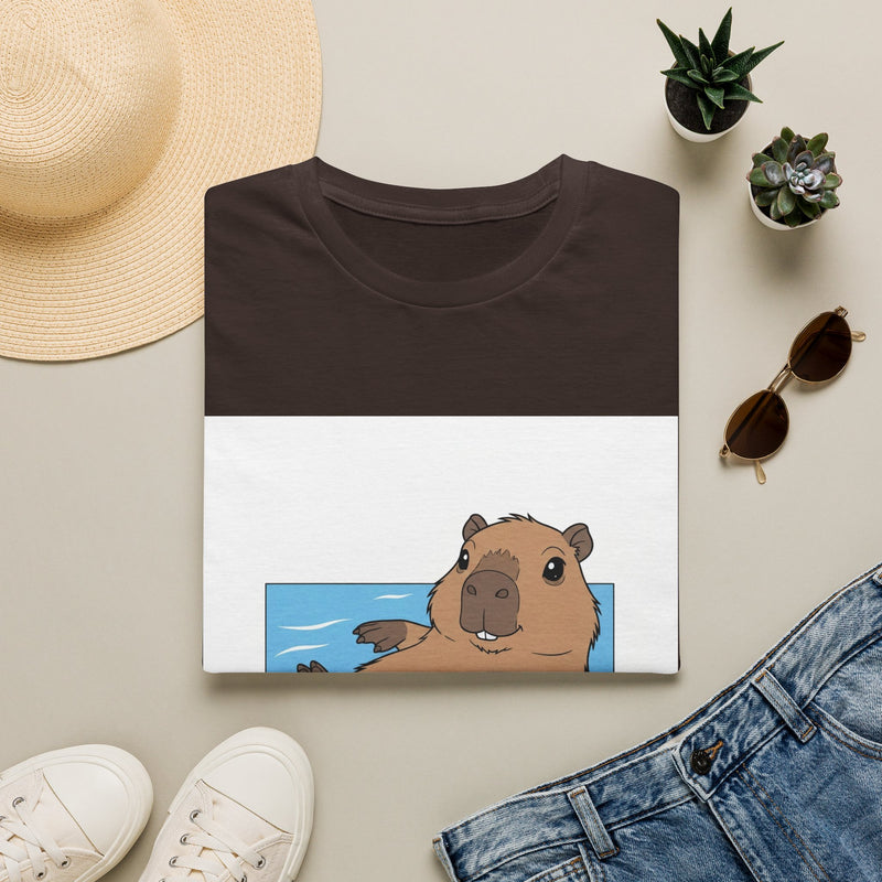 Capybara Relaxing — Coloring Book Art Tee
