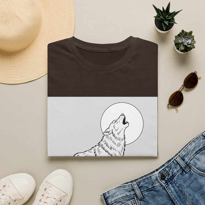Howling Wolf Silhouette — Coloring Book Art Tee