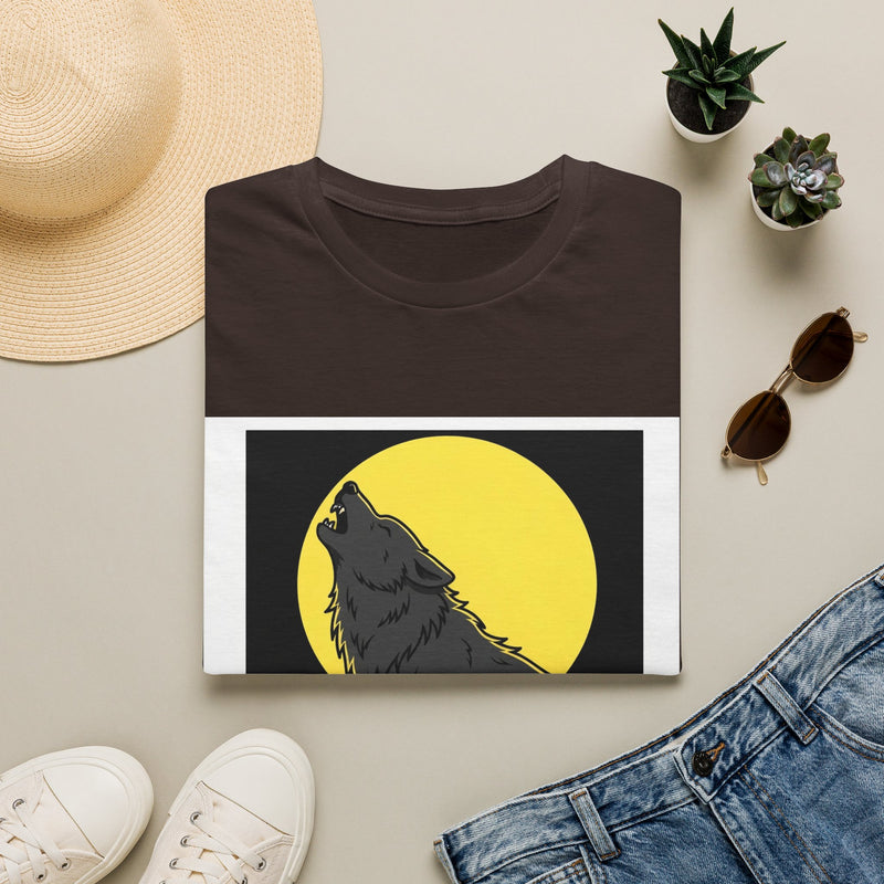 Howling Wolf Silhouette — Coloring Book Art Tee