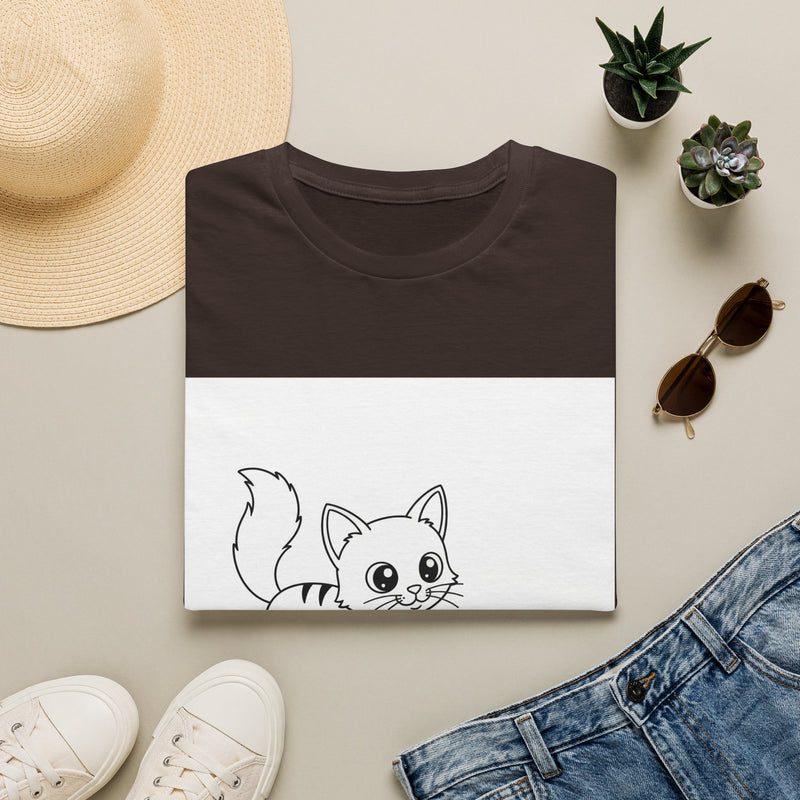 Cute Kitten Playing — Coloring Book Art Tee