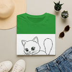 Cute Cat Line Art T-Shirt