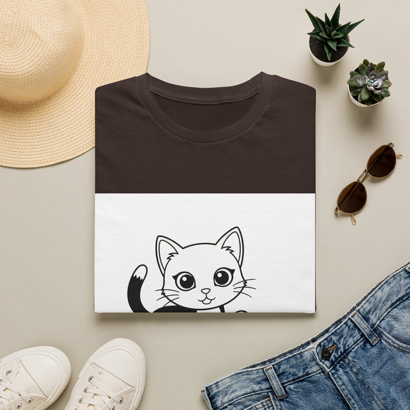 Cute Kitten Playing — Coloring Book Art Tee