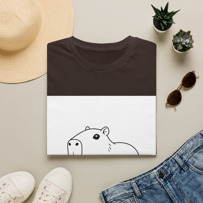Capybara Relaxing — Coloring Book Art Tee
