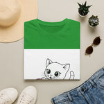 Wide-Eyed Cat Face Graphic T-Shirt