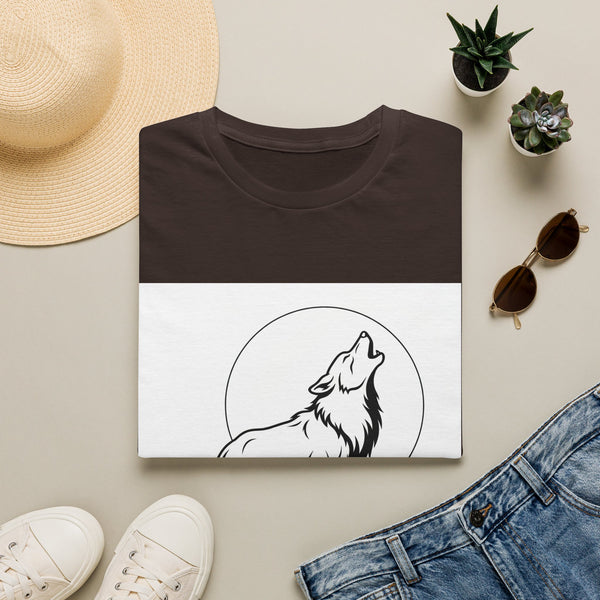 Howling Wolf Silhouette — Coloring Book Art Tee